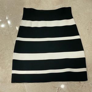 BCBGMAXAZRIA striped bandage skirt